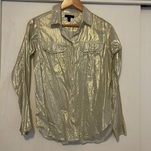 JCREW white/gold chrome button down
